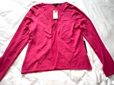 BCBG MAXAZRIA Cardigan Womens XL Open Front Sweater Rose Pink NWT NEW - Image 1 of 4