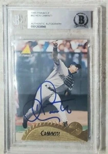 Tarjeta Pinnacle 1995 firmada por Ken Caminiti con certificado de autenticidad bajo Beckett Encapsulación Astros - Imagen 1 de 2