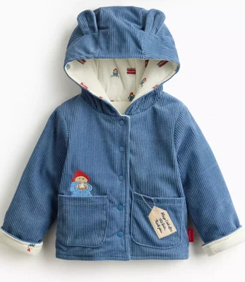 Baby  Boys Blue Ribbed Paddington Bear Coat  3/6 Months - Image 1 of 2