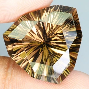 Ausgefallener konkav geschliffener natürlicher unbeheizter Rauchquarz Brasilien 21,25ct 20x19mm Edelstein - Bild 1 von 14
