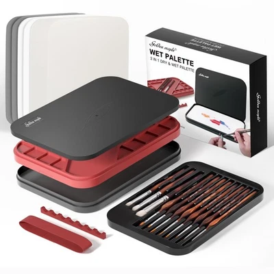 Мокрый поддон для живописи миниатюр - золотой клен 2 в 1 сухой и влажный палитра... - Изображение 1 из 4