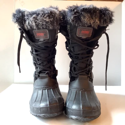 KHOMBU  COLBY  K-GUARD Tall Black Faux Fur Lined Winter Boots ~ Size 8 - Image 1 of 4
