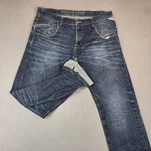 Japanese Selvedge Jeans Mens 36x32 Bue Whiskers Honeycomb Straight Leg BluexOnly - Picture 1 of 14