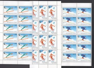 Chad 1980 Lake Placid Olympics 3 Values to 500fr Full Sheets of 24 MNH CV$175 - Picture 1 of 1