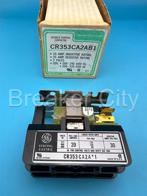 GE CR353CA2AB1 Contactor 2 Pole 20A Coil 208–240V 60Hz / 208–220V 50Hz *NEW READ - Image 1 of 4