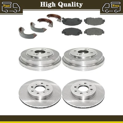 6x Rotores de disco de tambor de zapata de freno para Honda Civic 2001 Foto 1 de 4