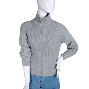 Old Navy Go Recycled Sweater Size Small Petite Ribbed Gray Knit Zip Up - Bild 1 von 10