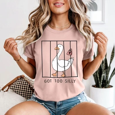 GOFASHIONDIRECT Got Too Silly Goose Humor Animals Womens T-Shirt