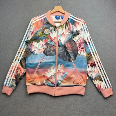 ADIDAS FARM RIO Jacket Women 10 S CURSO DAGUA Floral Originals Superstar Trefoil - Image 1 of 4