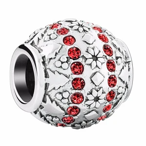 Nuovo Charm Chamilia Argento Sterling "Fair Isle" Rosso Perla 2025-1685 con Confezione Regalo - Foto 1 di 2