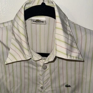 Camisa vintage con botones de manga larga para mujer Lacoste talla pequeña - Imagen 1 de 4
