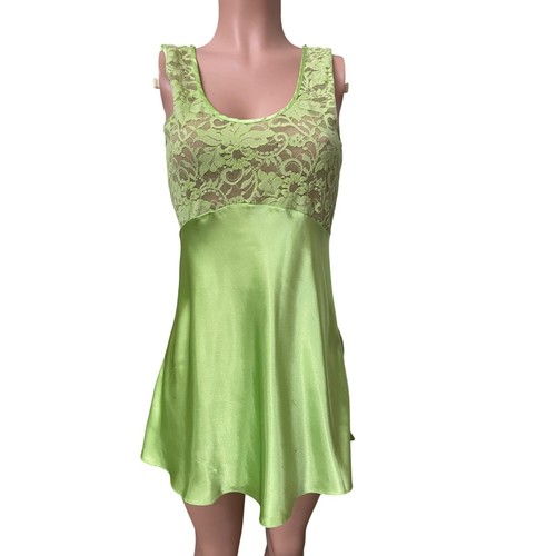 UNDERCOVER Abito Victoria's Secret Y2K verde lime pizzo slip lingerie Fairycore Small