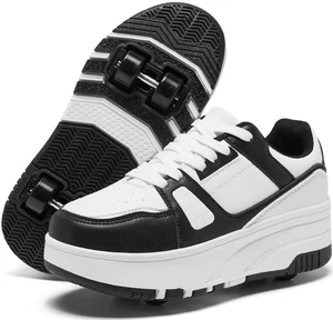 Roller Skate Shoes for Kids Girls Boys Detachable Wheeled Fashion Sneakers - Picture 1 of 5