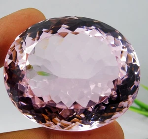 CERTIFIED 386.55 Ct Natural Pink Kunzite Oval Cut Brazilian Loose Gemstone HUGE - Picture 1 of 6