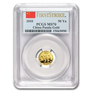 2010 China 1/10 oz Gold Panda MS-70 PCGS (FirstStrike®) - Picture 1 of 3