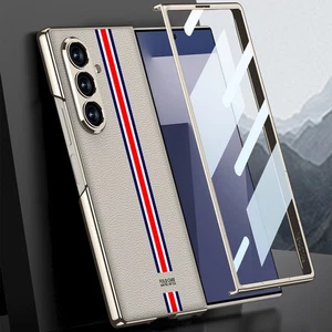 Für Samsung Galaxy Z Fold 7 6 Leder Flip Case Luxus Beschichtung Slim Display Cover - Bild 1 von 16