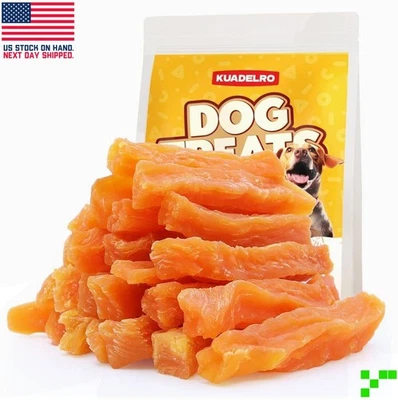 KUADELRO Sweet Potato Dog Treats Single-Ingredient Chew Snack Slices 25-30pc Soft Low Fat