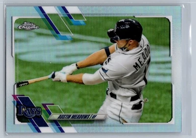 Topps 2021 cromo #45 Austin Meadows refractor Tampa Bay Rays Foto 1 de 2