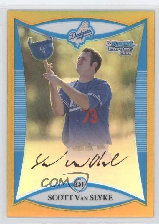 2008 Bowman Chrome Prospects Gold Refractor /50 Scott Van Slyke #BCP58 - Image 1 of 2