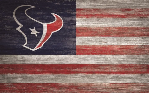 Houston Texans "Flag Themed" Wood Signs 6"x12" Cover