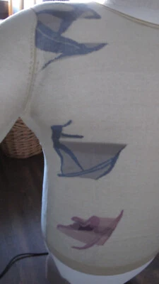 Sommer Damenpullover mit Muster von STRANDFEIN Gr.48 feines Material - Bild 1 von 4