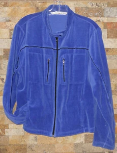 Vintage Blue Tommy Hilfiger Velour Track Jogging Jacket Size XL- Logo Sleeve*90s - Picture 1 of 5