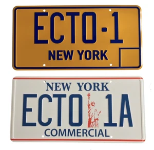 Ghostbusters ECTO 1 und ECTO-1A New York Prop Nummernschild 2er-Pack - Bild 1 von 5