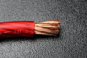 0 GAUGE WIRE PER FT RED SUPERFLEX 1/0 AWG POWER GROUND CABLE STRANDED CAR - Picture 1 of 4