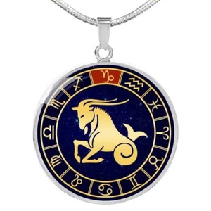 Capricorn Zodiac Horoscope Luxury Necklace for Women, Birthday Gift for Wife Mom - Picture 1 of 9