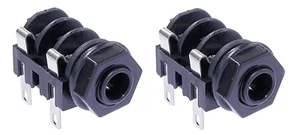 (2 Pack) Neutrik NMJ2HF-S 1/4" Panel Mount Mono Jack, Non-Switched, Solder Tabs - Picture 1 of 2