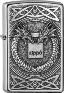 NEU ZIPPO DRAGONS TWIN 3D EFFEKT BENZIN ZIGARETTENANZÜNDER DESIGN WINDDICHT - Bild 1 von 3