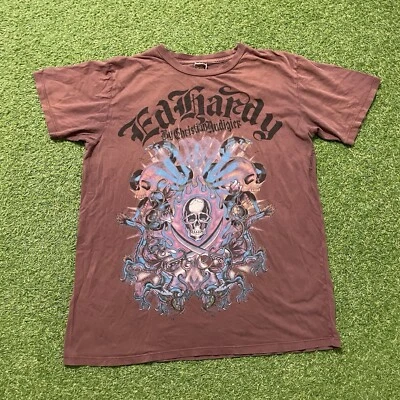 Camiseta De Colección Ed Hardy Grande L Christian Audigier Calavera Tatuaje Y2K Camiseta Gótica Foto 1 de 4