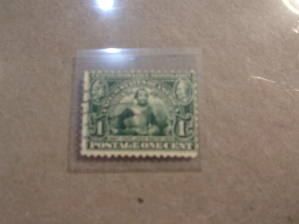 USA Used, 1907 Issue, 1 Cent Jamestown, Wxposition, Green, Scott #328 - Image 1 of 1