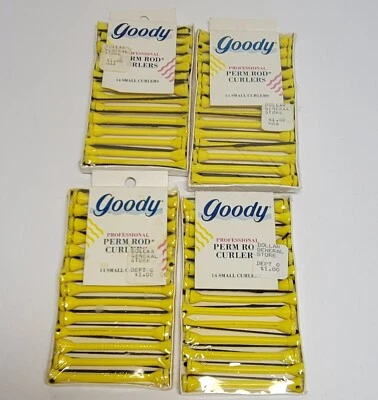 Goody Professional Perm Rod Curlers Small 4 Packs of 14 Plastic NOS #435/2 Vtg - Image 1 of 4