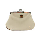 Vintage Tommy Hilfiger Tan Canvas Small Coin Purse with Kiss lock Clasp