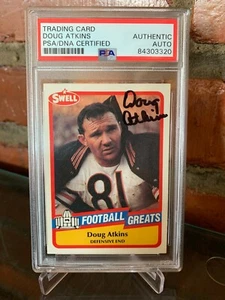 1989 Swell Football Greats #111 Doug Atkins Autograph Auto Card PSA Authentic - Picture 1 of 2