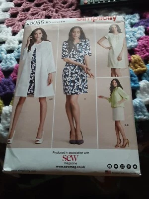 Simplicity Printed Pattern, E8055 Coat,Jacket,Dress. Size U.S.  8 - 16 - Image 1 of 2