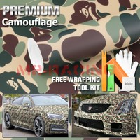 *Premium Blue Digital Camouflage Camo Car Vinyl Wrap Sticker Decal Air Release