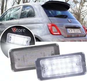 2 Luci Targa Led 18 Chip Canbus per Fiat 500 Abarth 595 695 312 500C 595C 695C - Picture 1 of 6
