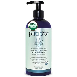 PURA D'OR Gel de Aloe Vera Orgánico Original Lavanda (16oz) Certificado por el USDA SELLADO - Imagen 1 de 7