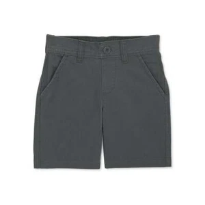 365 Kids Granimals Boys Gray Print Elastic Waist Pull ON Chino Shorts Sizes 4-10 - Picture 1 of 3