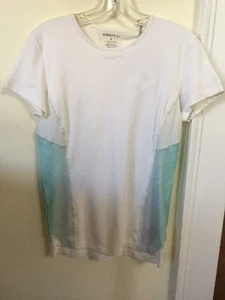 New Women's Craft Cool Tee Base Layer Size Medium White Wing Print Short Sleeve - Picture 1 of 3