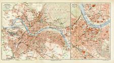 Dresden historischer Stadtplan Karte Lithographie ca. 1904 antike Stadtkarte