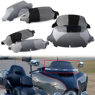 For Harley Touring Street Glide 2014-2021 2020 4.5" 7" 10" Smoke Wave Windshield - Image 1 of 4