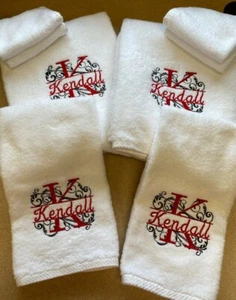 Personalized Monogrammed Hand & Bath Towel, Bridesmaid, Wedding, Gift 4 Her - Picture 1 of 2