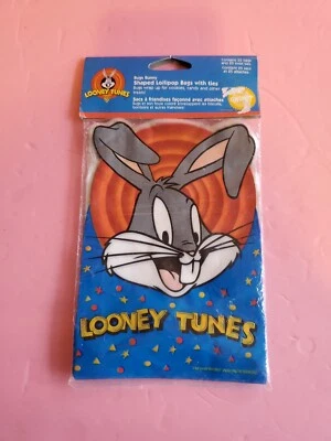 Looney Tunes 1997 Lollipop Loot Bags & Ties Pack of 25 SEALED Bugs Bunny Vintage - Image 1 of 4