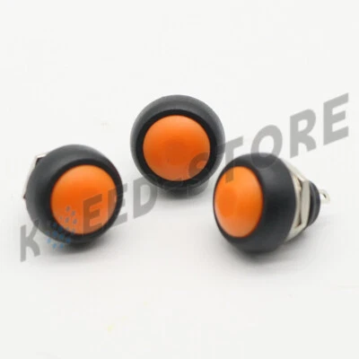 3Pcs orange 12mm Waterproof Momentary ON/OFF Push Button Mini Round Switch - Image 1 of 3