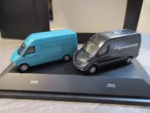 Rare Herpa Mercedes Benz Promo Boxed Sprinter Set of 2 1:87 Scale 1995 and 2015 - Picture 1 of 10