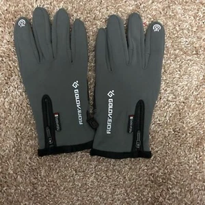 Guantes compatibles con teléfono con pantalla táctil gris Golovejoy talla mediana - Imagen 1 de 2