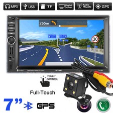 7" AUTORADIO MIT NAVIGATION NAVI GPS BLUETOOTH RÜCKFAHRKAMERA USB SD MP3 2DIN